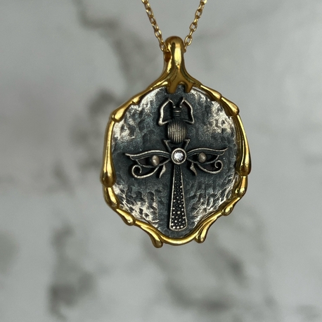 Çift renk Ankh ve Ra göz 