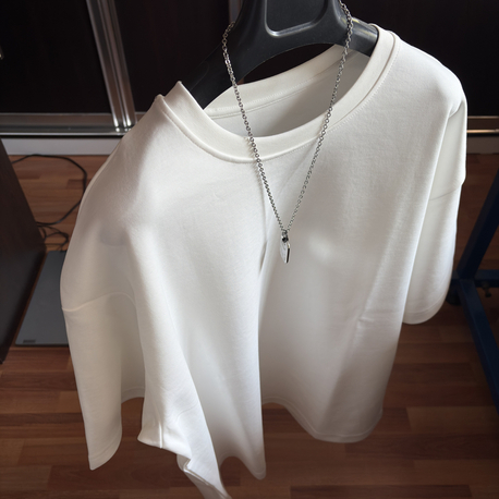 Kırık Beyaz Ağır Kumaş Oversize Tişört