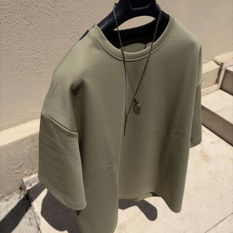 Su Yeşili Ağır Kumaş Oversize Tişört