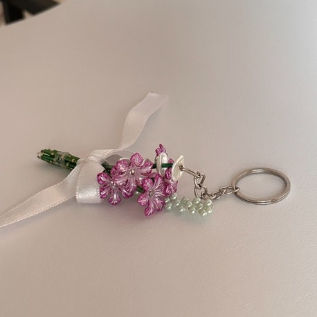 Sakura Buket Anahtarlık - Mor