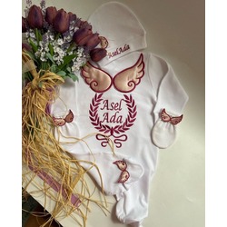 Jochoberry Baby İsme Özel Yenidoğan 3'lü Set