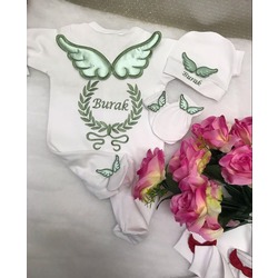 Jochoberry Baby İsme Özel Yenidoğan 3'lü Set