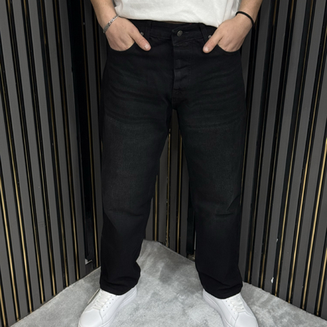 ARANAN MODEL! BAGGY SİYAH TAŞLAMALI KOT PREMİUM