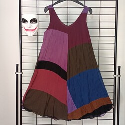 mor patchwork elbise çift taraflı