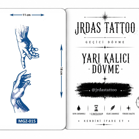 Yarı Kalıcı Orta Boy el Sıkışması Dövmesi