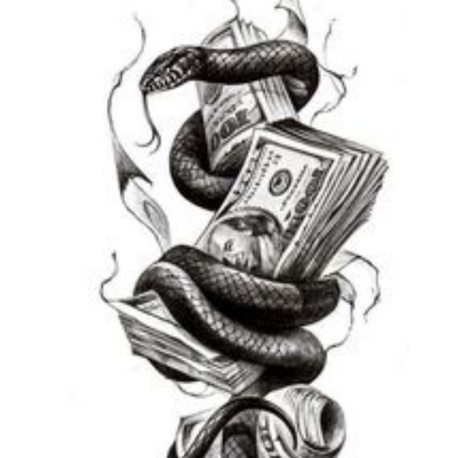 GEÇİCİ DÖVME - Dolar ve Yılan Dövmesi
