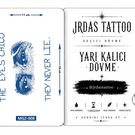Yarı Kalıcı Orta Boy sonsuz aşk göz dövmesi
