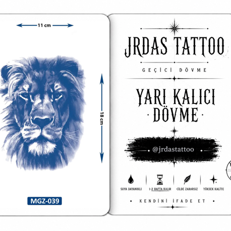 Yarı Kalıcı Orta Boy Aslan Dövmesi