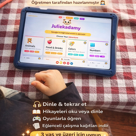 Juliekadamy – Eğlenceli İngilizce Öğrenme Uygulaması (3–8 Yaş)