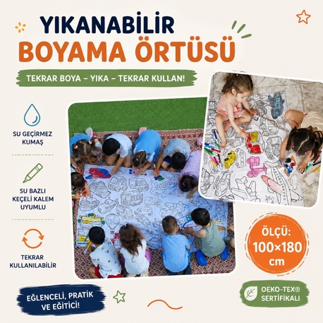 Yıkanabilir Boyama Örtüsü