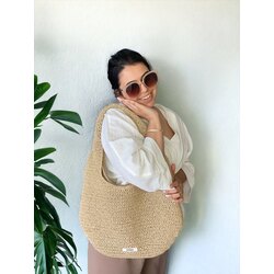 Beige Large Shoulder Bag