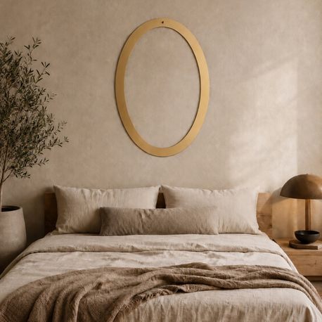 Oval Metal Çerçeve Seti | Dekoratif Duvar Çerçevesi | Mat Gold & Siyah