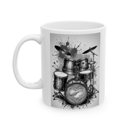 KAFA BASKI Davul Temalı Porselen Kupa – Müzik ve Ritm Tasarımı – KF17052608