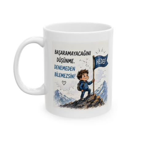 KAFA BASKI Motivasyon Temalı Porselen Kupa – Hedef ve Başarı Tasarımı – KF15052620
