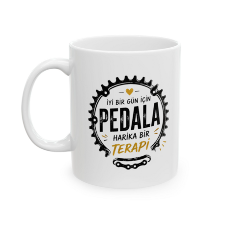 KAFA BASKI Pedala Terapi Temalı Porselen Kupa Bardak – Bisikletçilere Özel Eğlenceli Tasarım