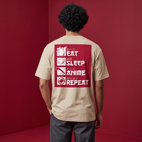 Eat Sleep Anime Repeat Oversize T-Shirt