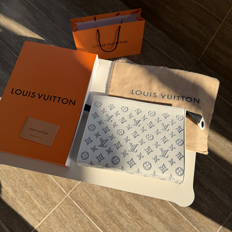 LV Clutch Çanta Premium İthal Beyaz (FULL SET)