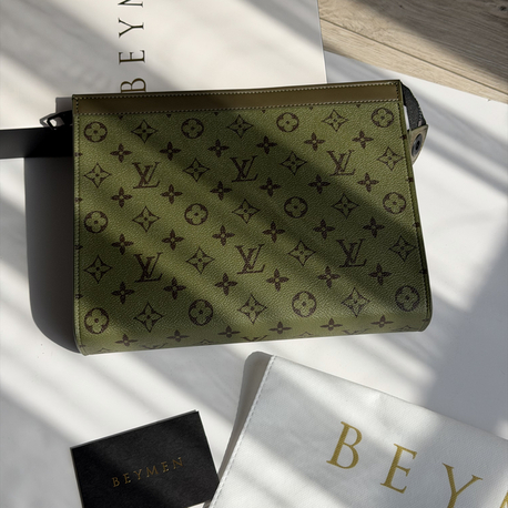 LV Clutch Çanta Premium İthal Haki (FULL SET)