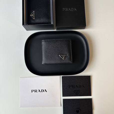 PRADA Cüzdan Siyah #01 (KUTULU, BELGELİ)