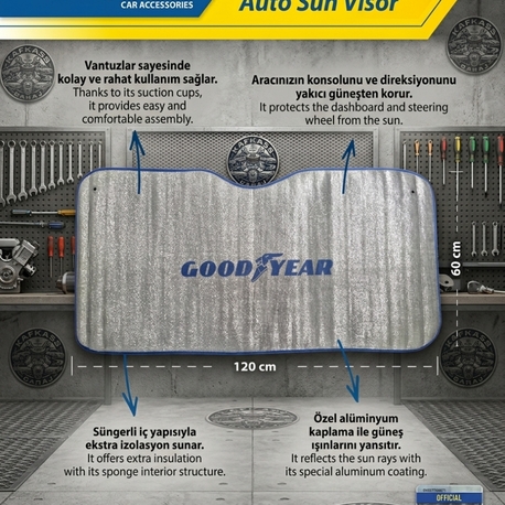 Goodyear Anti-UV Oto Güneşlik 120x60cm