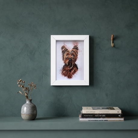 Minimalist Yorkshire Terrier Tablosu | Modern Ev & Ofis Dekorasyonu 