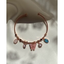 Pembe kelebek charm bileklik