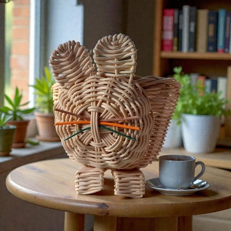 Rattan Kedicik Sepet