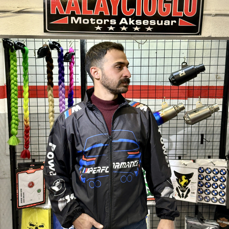 BMW Paraşüt Kumaş Ceket Siyah