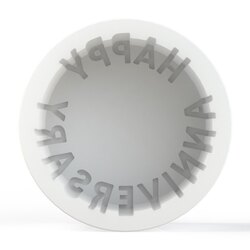 Happy Anniversary Yazılı Pasta Kalıbı – 84x48 mm | Platin Silikon
