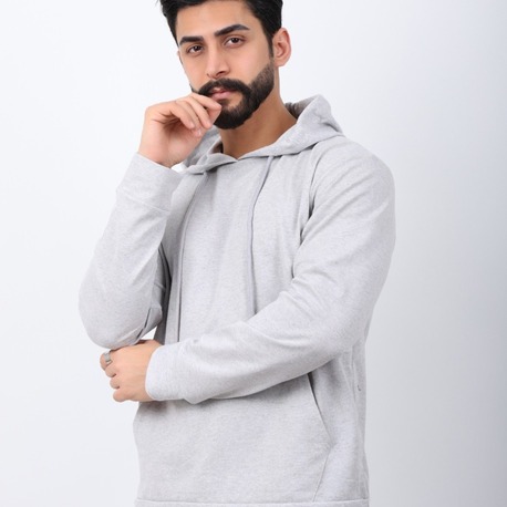 Erkek kanguru cepli kapişonlu 2 iplik penye mevsimlik sweatshirt