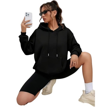 Sweatshirt Kanguru cepli Kapişonlu 2 iplik Mevsimlik Rahat kalıp