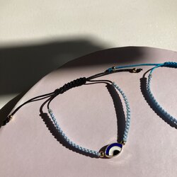 Evil Eye Çift Renkli İp Bileklik