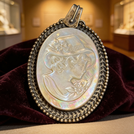 Gümüş Cameo kolye ucu