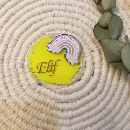 Magnet Gökkuşağı Sarı 6 cm 10 Adet
