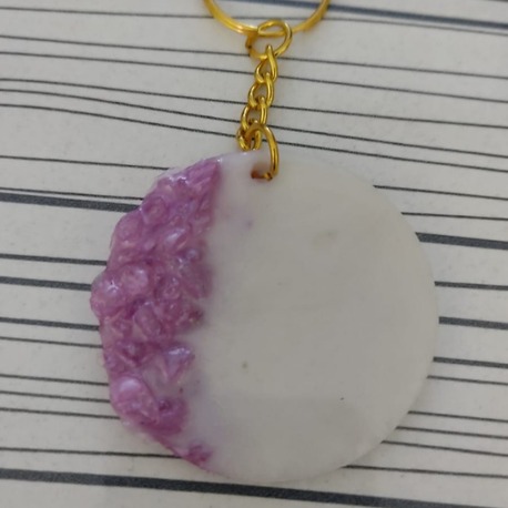 pembe taşlı epoksi anahtarlık 25 adet