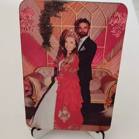 Ahşap Süblimasyon Fotoğraf Baskılı Ayaklı Masa Süsü 15x10cm