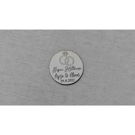 6 Cm Yüzüklü Magnet Söz Nişan Nikah Düğün 25 Adet