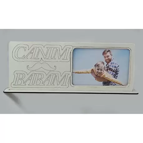 CANIM BABAM FOTOĞRAF ÇERÇEVESİ MDF KESİM 30X12CM(FOTO 14X9) BABALAR GÜNÜ