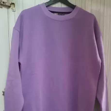Oversize Kapşonsuz Sweat Uzun Kollu Bakılı Baskısız Unisex