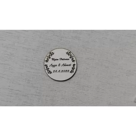6 Cm Yaprak Çerçeve Magnet Söz Nişan Nikah Düğün 25 Adet