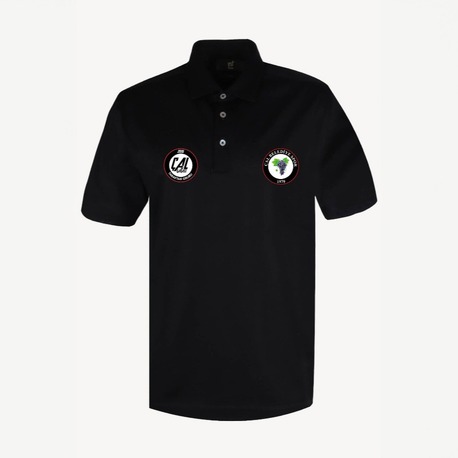 Çal Belediyespor Taraftar Logolu Siyah Polo Yaka T-Shirt