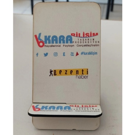 Firmaya Özel Logo Vb. Baskılı Ahşap Telefon Tutucu
