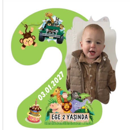 2 Yaş Ahşap süblimasyon baskılı Mdf Magnet – Kişiye Özel Doğumı 6x7 Cm Foto 25 Adet
