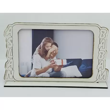 CANIM BABAM ORTADA FOTOĞRAF ÇERÇEVESİ YATAY MDF KESİM 21X13CM(FOTO 15X10) BABALAR GÜNÜ