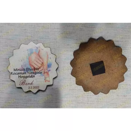 6 cm Hoşgeldin Bebek Magnet Söz Nişan Nikah Düğün 25 Adet