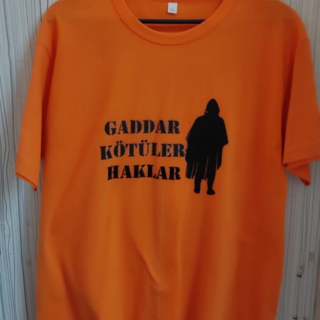 BİSİKLET YAKA BASKILI TURUNCU T-SHİRT ADET 1