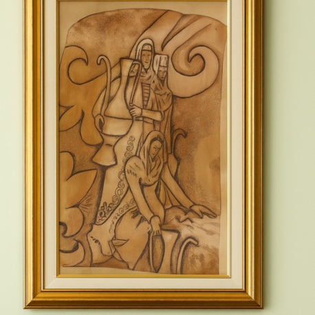  Tavay El Yapımı Deri Tablo – Çerçevesiz Sanat Eseri