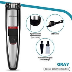 Goldmaster GM-8158 Şarjlı Ayarlanabilen Kademeli Saç ve Sakal Kesme Makinesi