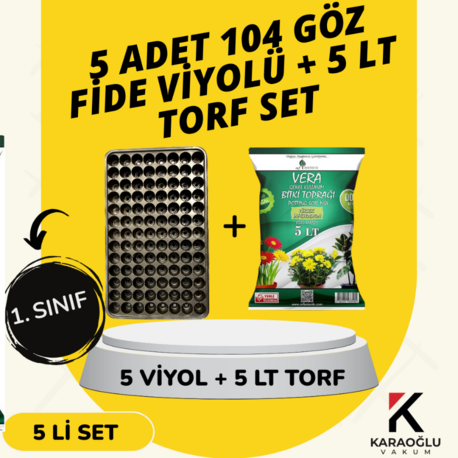 5 ADET 104 GÖZ FİDE VİYOLÜ + 5 LİTRE İTHAL TORF