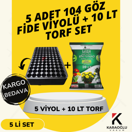 5 ADET 104 GÖZ FİDE VİYOLÜ + 10 LİTRE İTHAL TORF